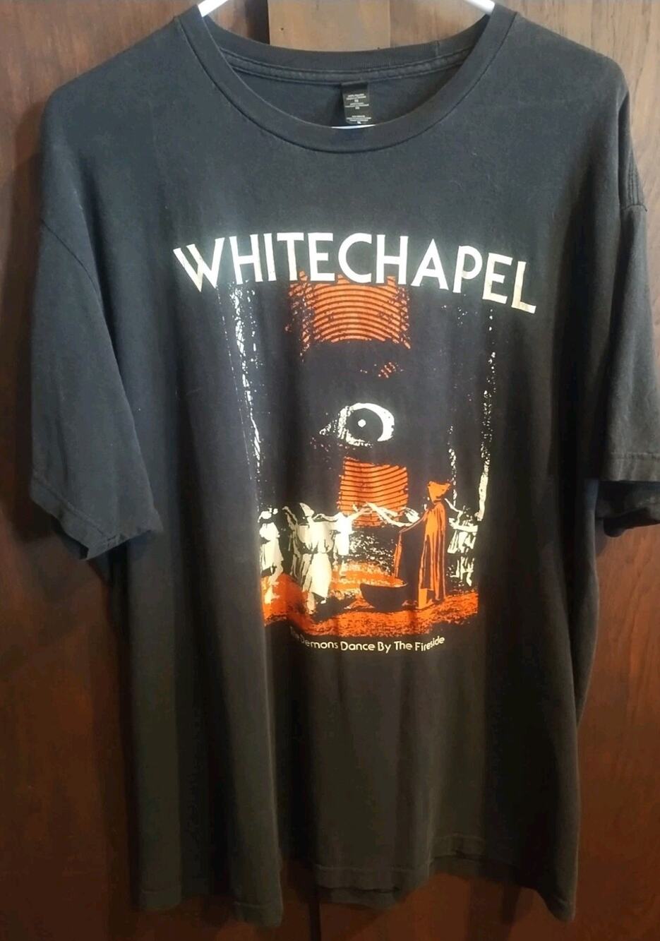 White Chapel the demons dance by the fireside Men's XL band T Shirt Tee Tultex